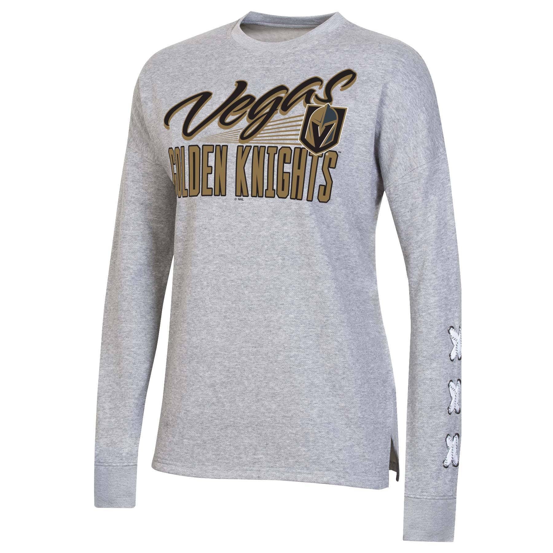 slide 1 of 2, NHL Vegas Golden Knights Women's Netminder Open Neck Fleece Sweatshirt - XL, 1 ct