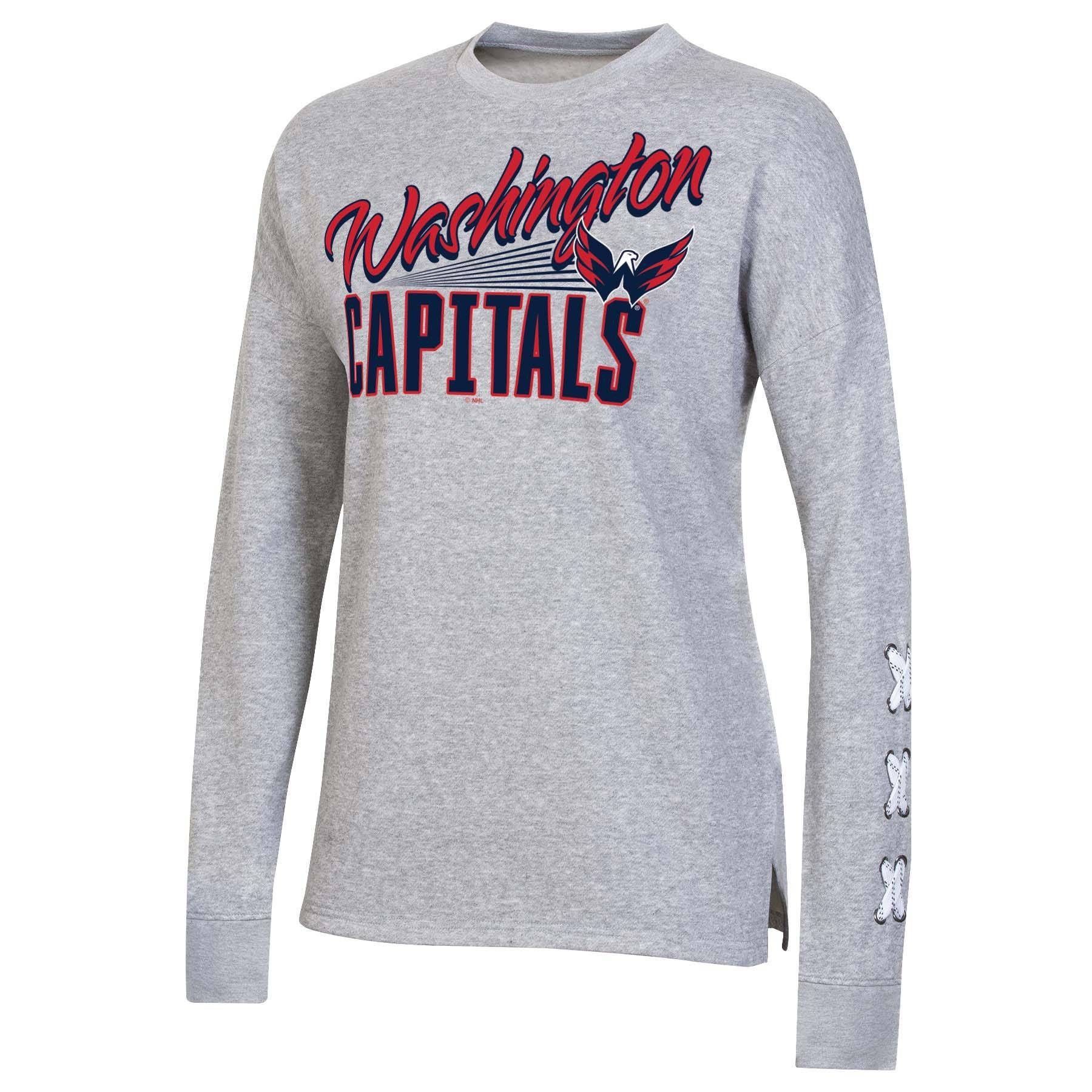 slide 1 of 2, NHL Washington Capitals Women's Netminder Open Neck Fleece Sweatshirt - XL, 1 ct