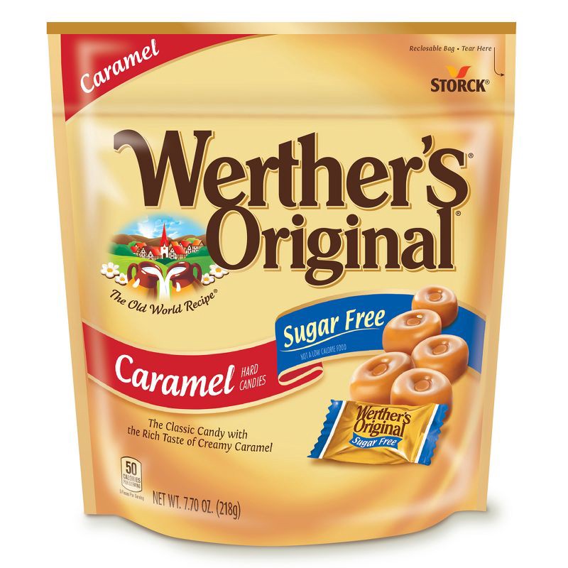 slide 2 of 9, Werther's Original Sugar Free Hard Candy Stand Up Bag – 7.7oz, 7.7 oz