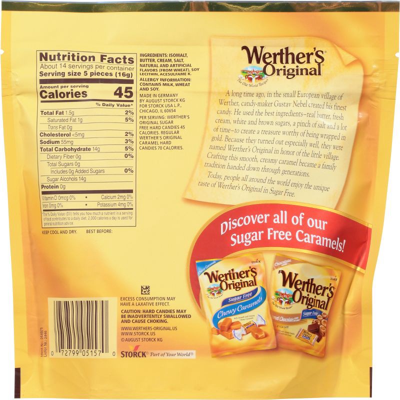 slide 3 of 9, Werther's Original Sugar Free Hard Candy Stand Up Bag – 7.7oz, 7.7 oz