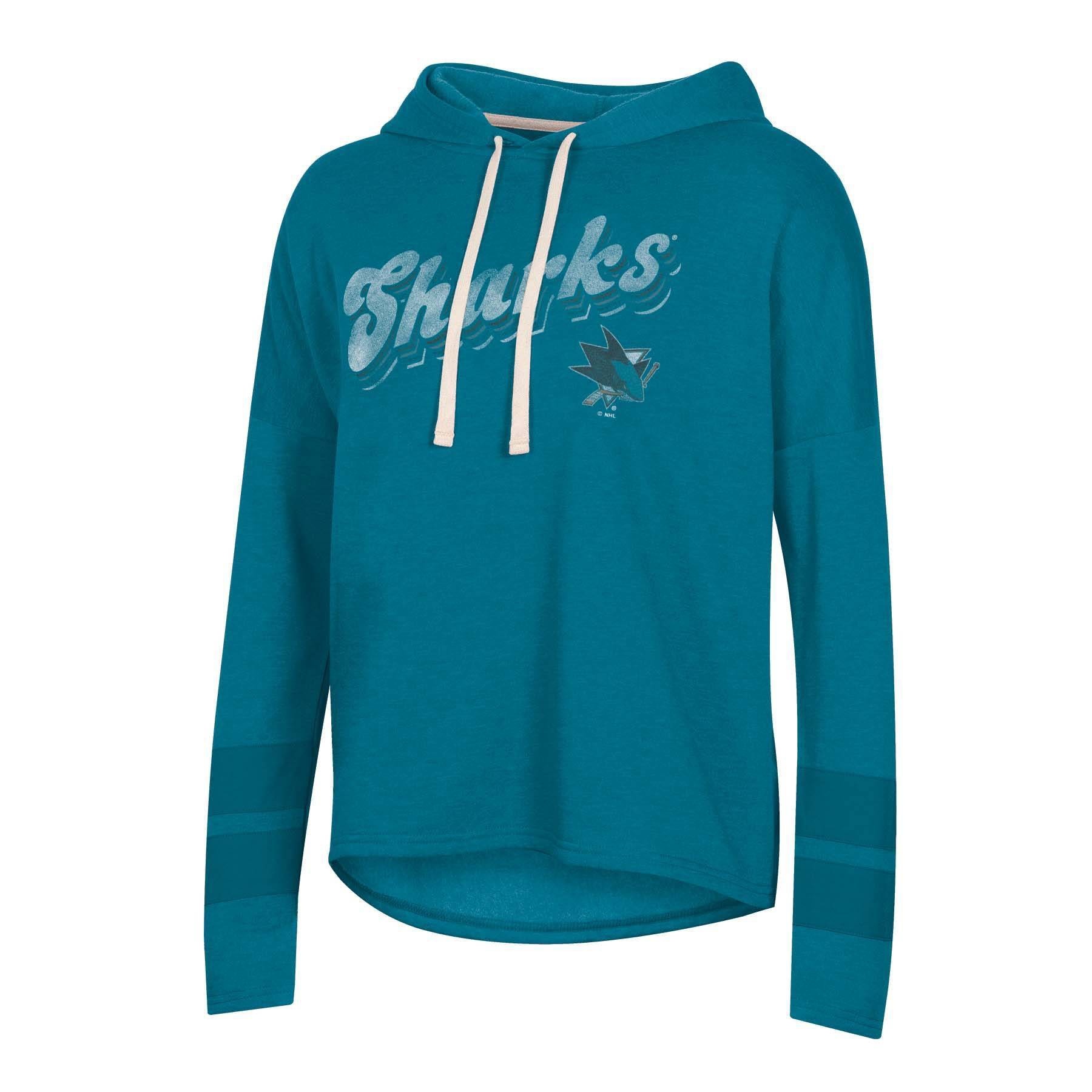 slide 1 of 2, NHL San Jose Sharks Women&#39;s Center Ice Fleece Hoodie - XL, 1 ct