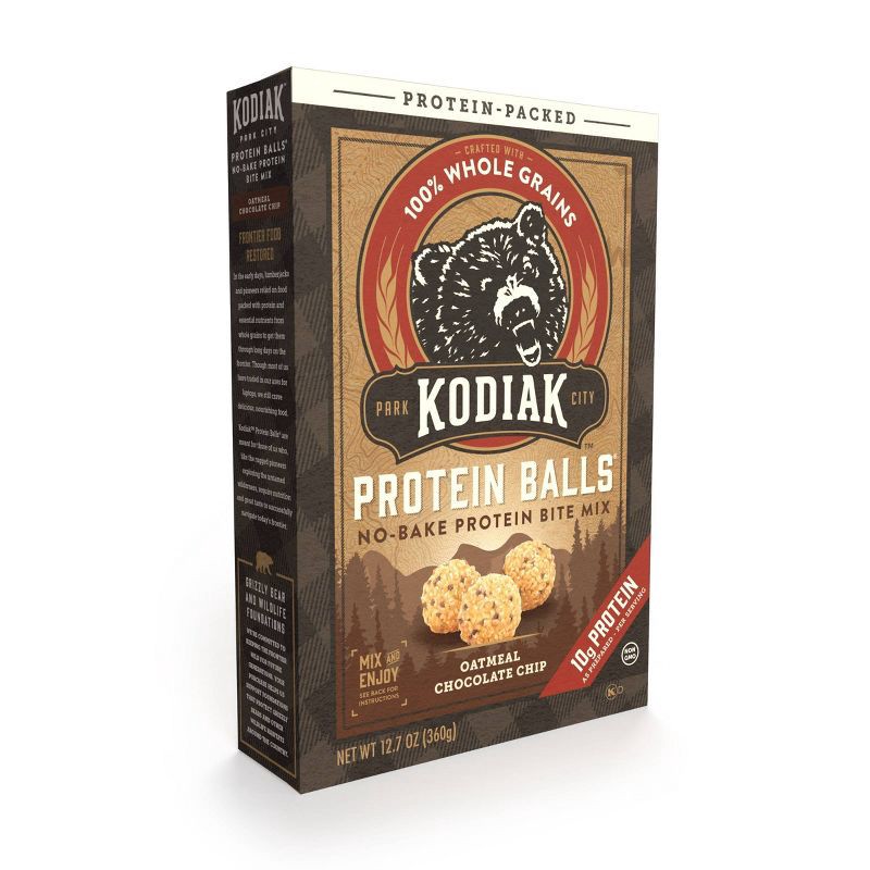 slide 2 of 6, Kodiak Cakes Kodiak No-Bake Protein Ball Mix Oatmeal Chocolate Chip - 12.7oz, 12.7 oz