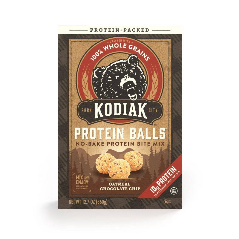 slide 1 of 6, Kodiak Cakes Kodiak No-Bake Protein Ball Mix Oatmeal Chocolate Chip - 12.7oz, 12.7 oz