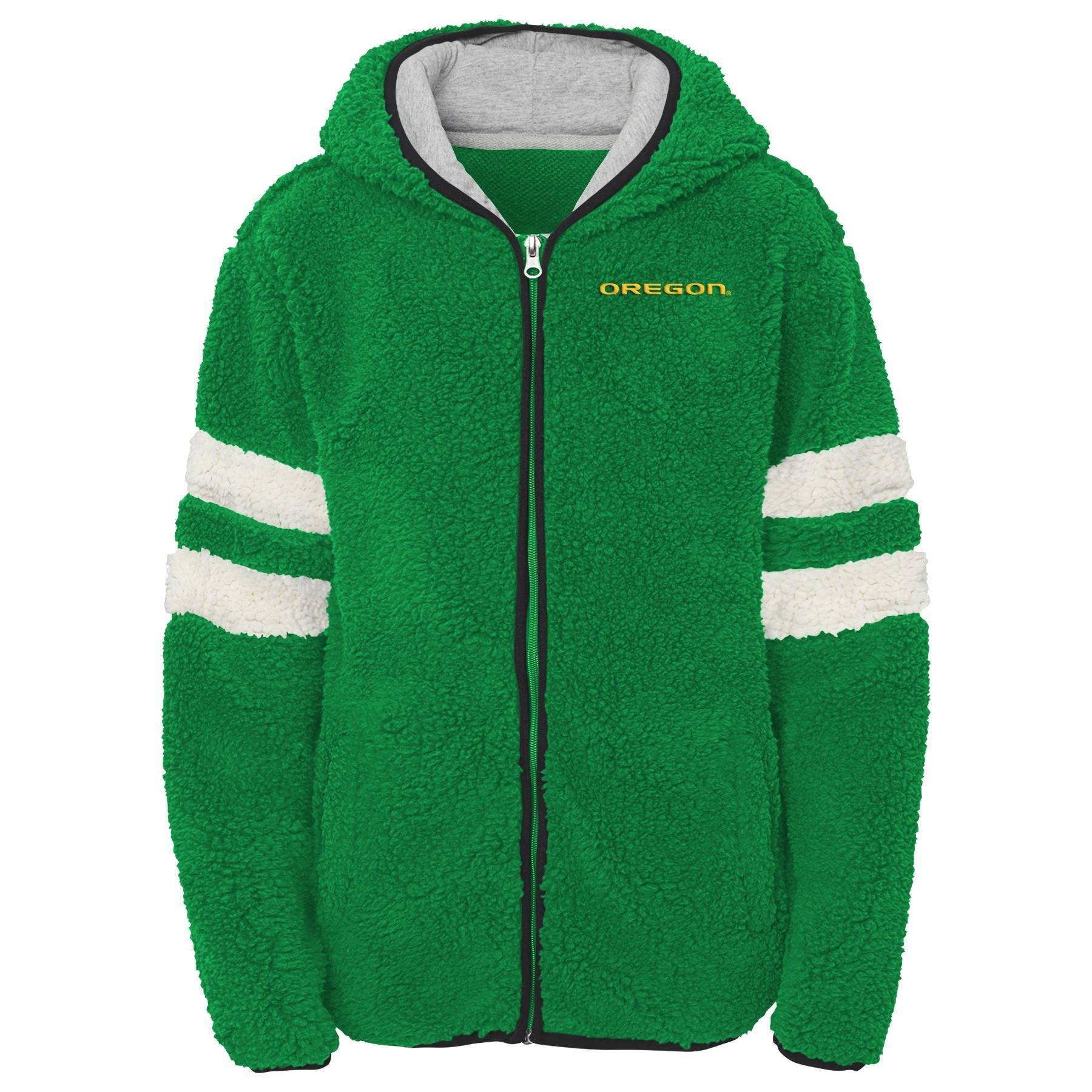 slide 1 of 1, NCAA Oregon Ducks Girls' Zip-Up Sherpa Hoodie - XL, 1 ct