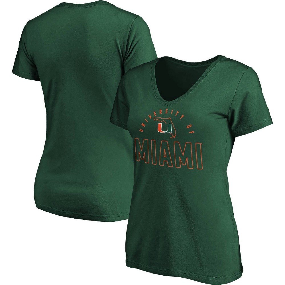 slide 3 of 3, NCAA Miami Hurricanes Women's Short Sleeve V-Neck T-Shirt - XL, 1 ct