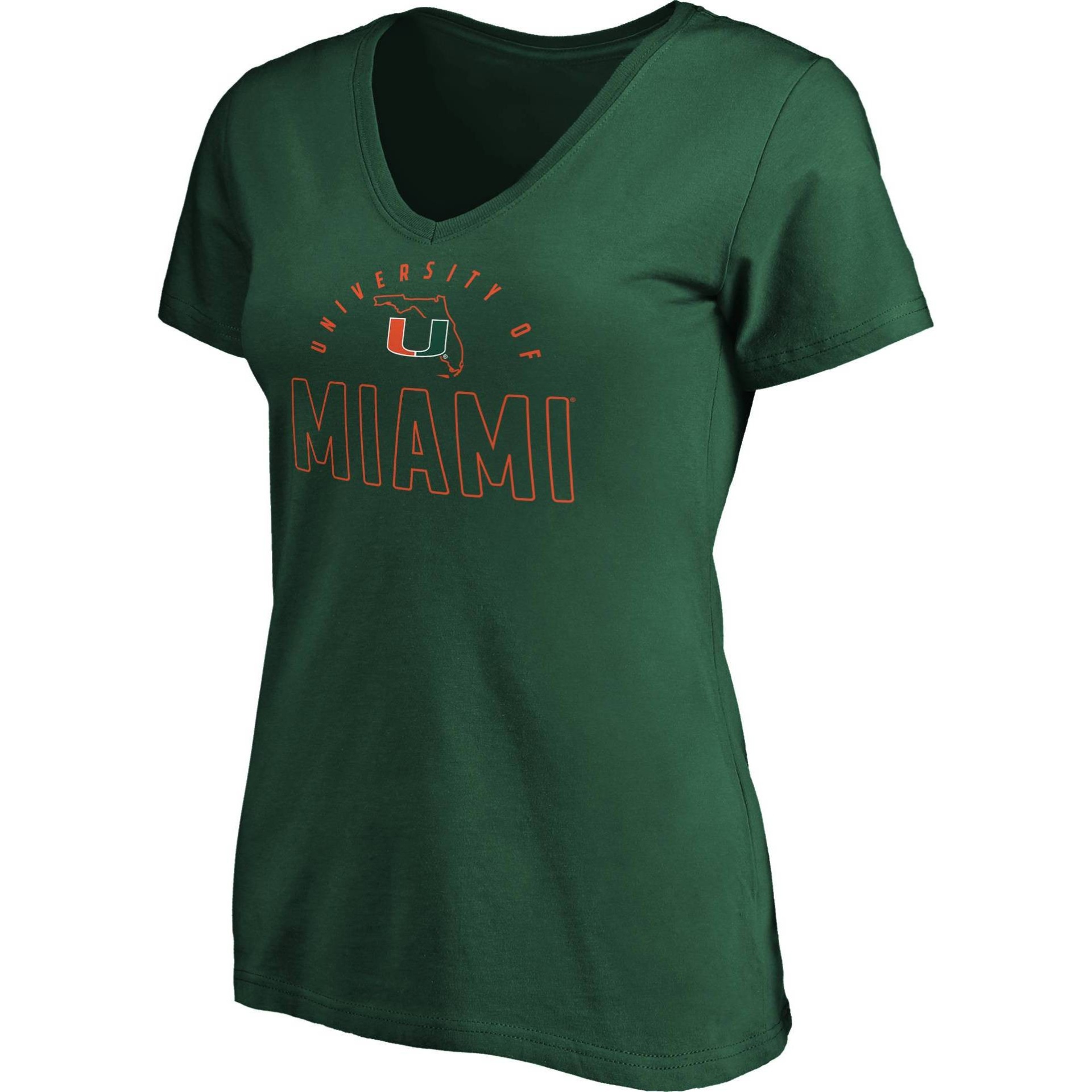 slide 1 of 3, NCAA Miami Hurricanes Women's Short Sleeve V-Neck T-Shirt - XL, 1 ct