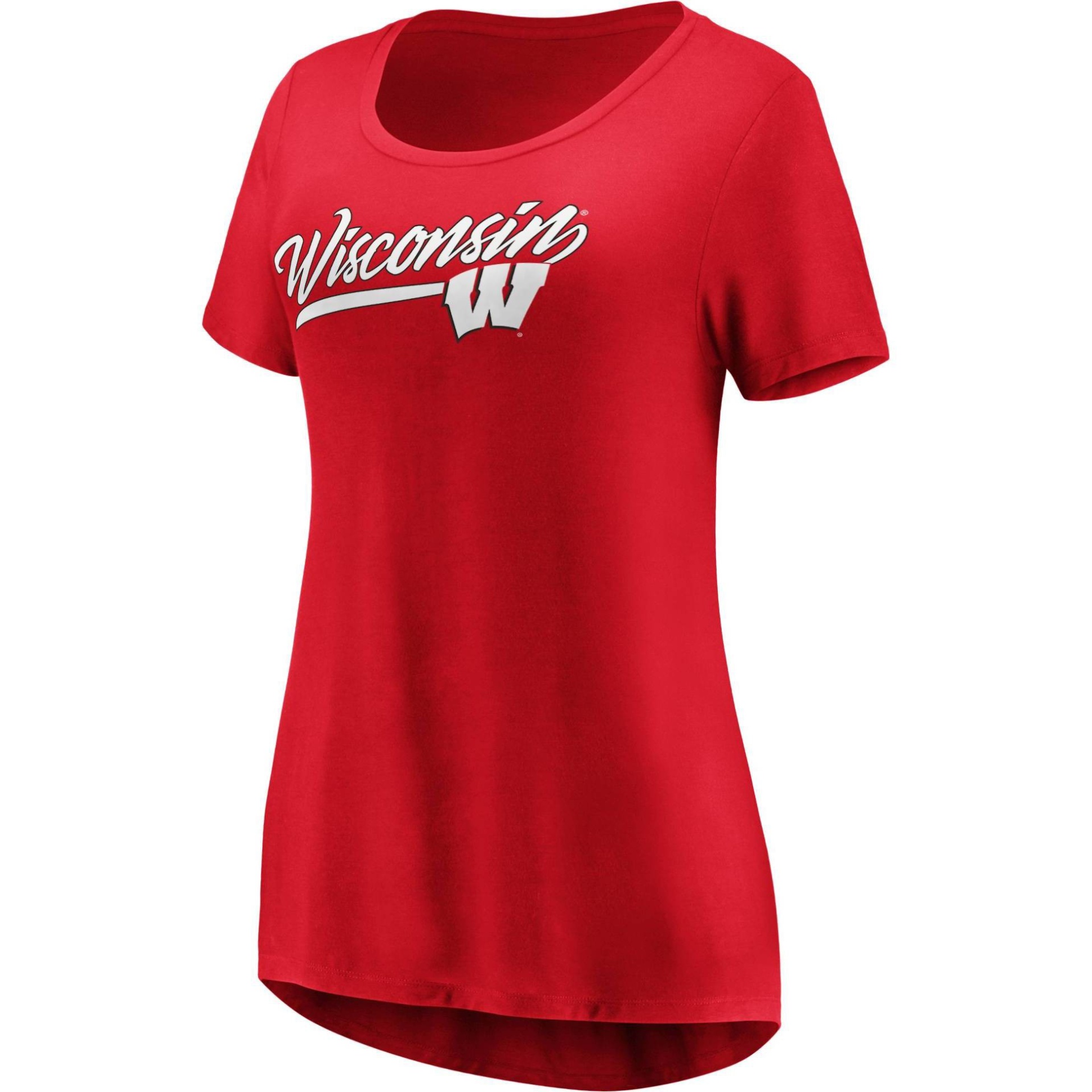 slide 1 of 3, NCAA Wisconsin Badgers Women's Short Sleeve Scoop Neck T-Shirt - XL, 1 ct