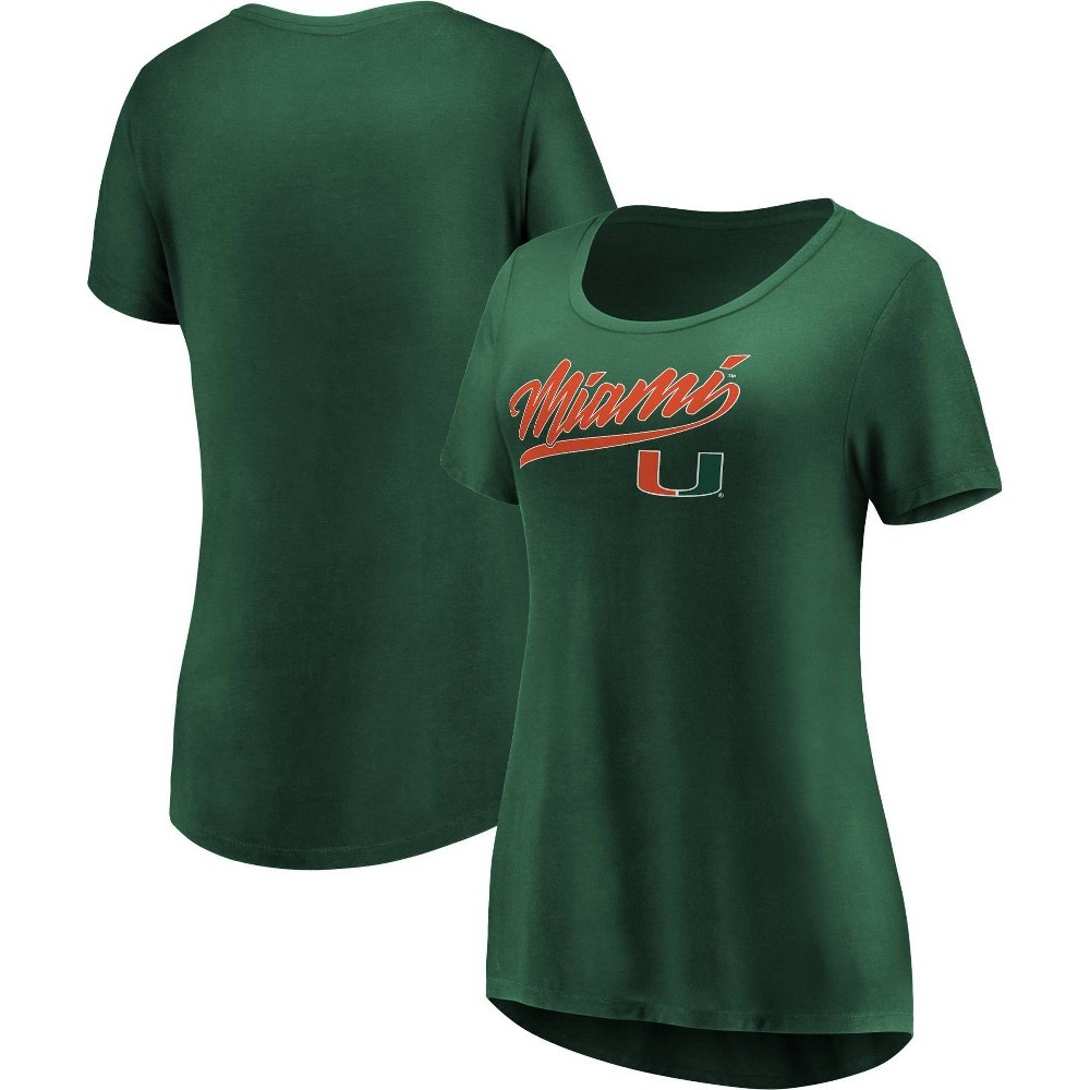 slide 3 of 3, NCAA Miami Hurricanes Women's Short Sleeve Scoop Neck T-Shirt - XL, 1 ct