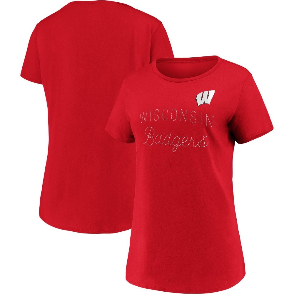 slide 3 of 3, NCAA Wisconsin Badgers Women's Short Sleeve Crew Neck T-Shirt - XL, 1 ct