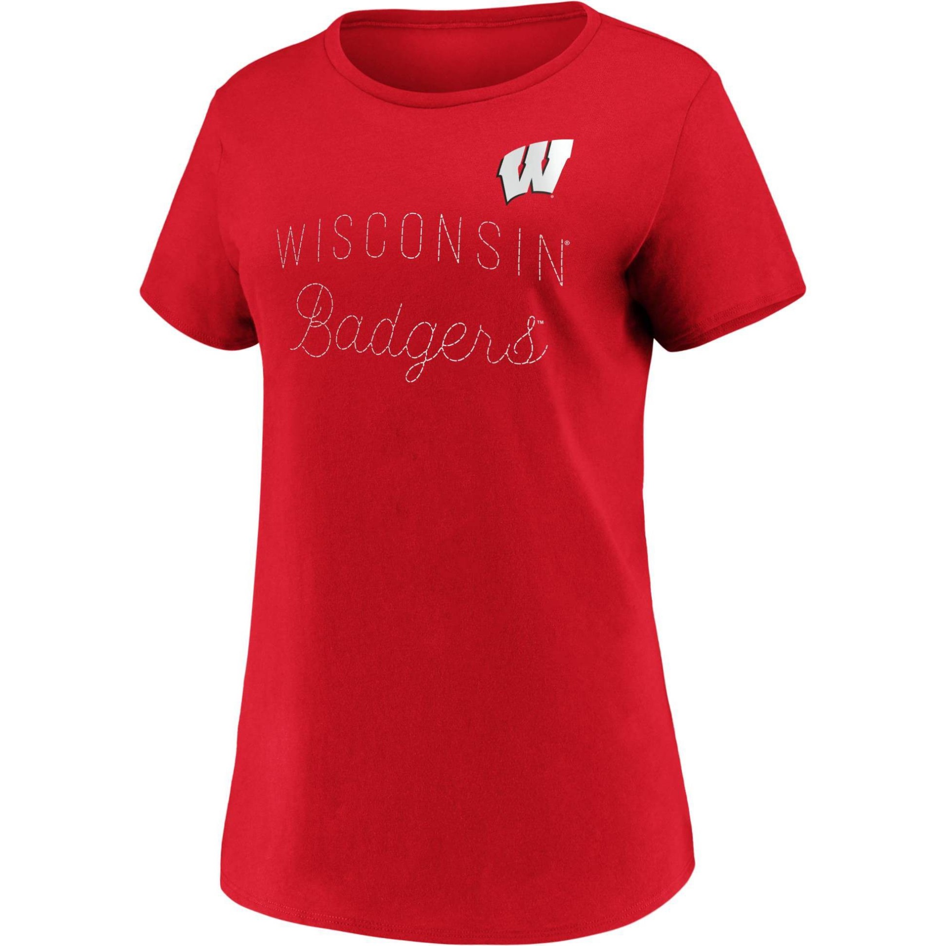 slide 1 of 3, NCAA Wisconsin Badgers Women's Short Sleeve Crew Neck T-Shirt - XL, 1 ct