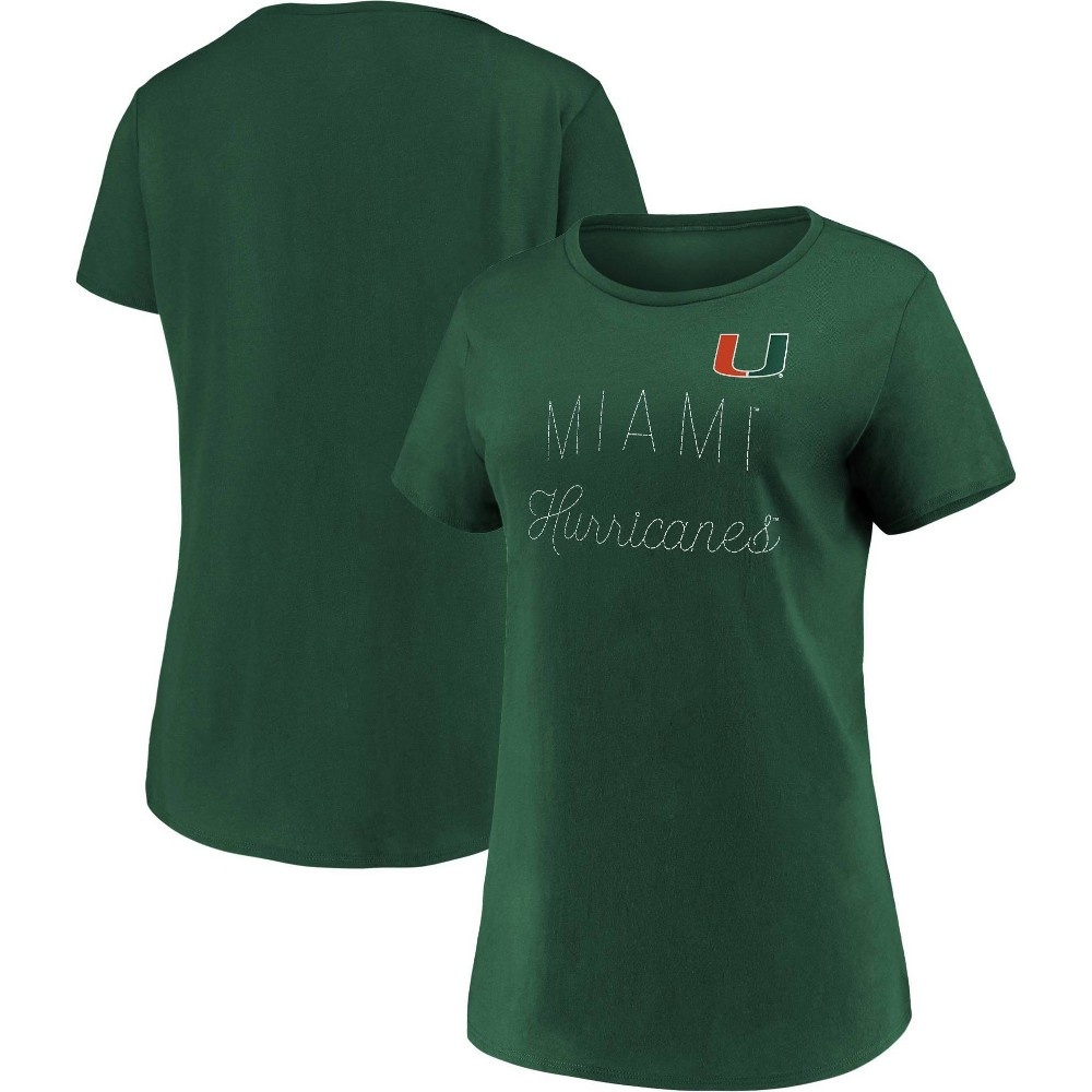 slide 3 of 3, NCAA Miami Hurricanes Women's Short Sleeve Crew Neck T-Shirt - XL, 1 ct