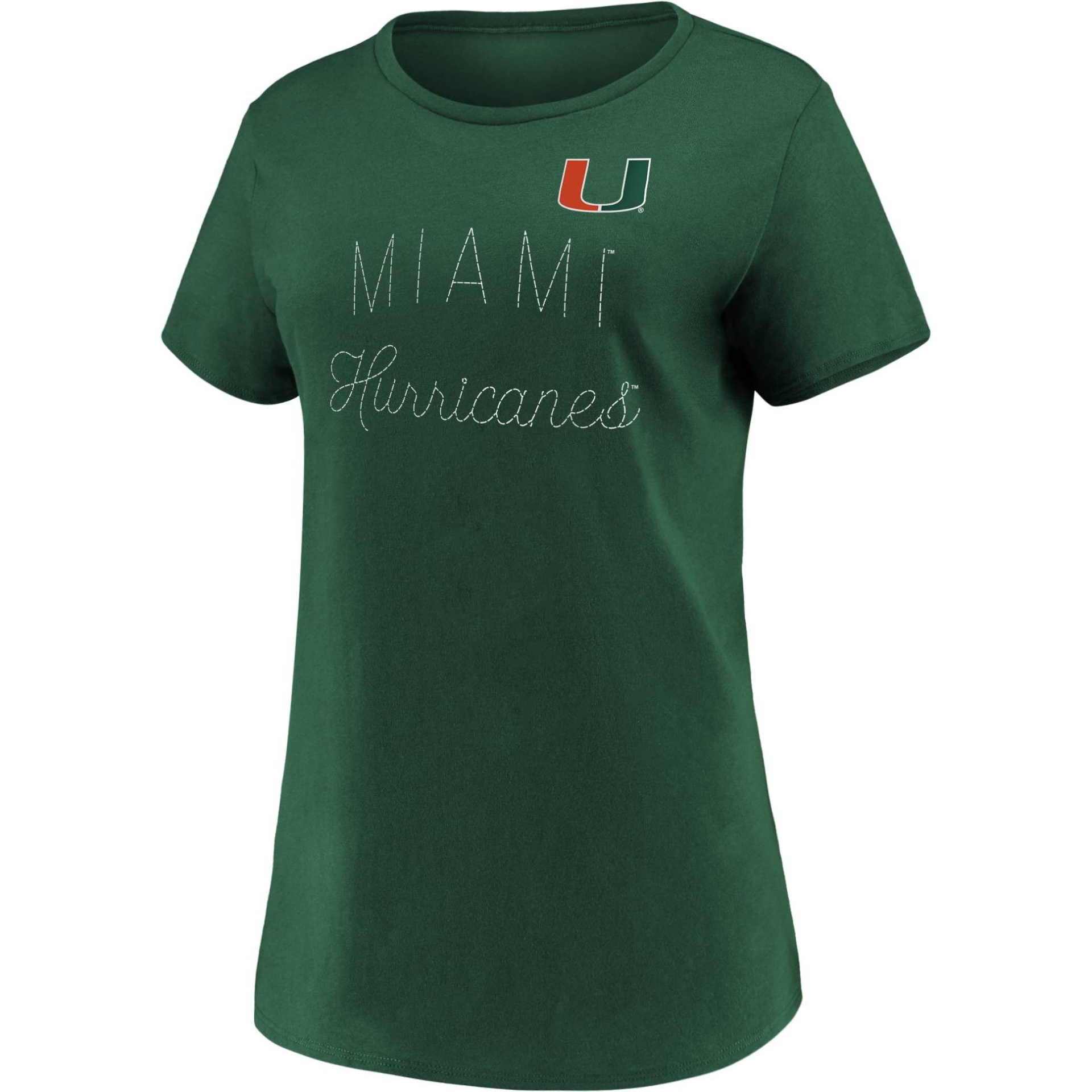 slide 1 of 3, NCAA Miami Hurricanes Women's Short Sleeve Crew Neck T-Shirt - XL, 1 ct