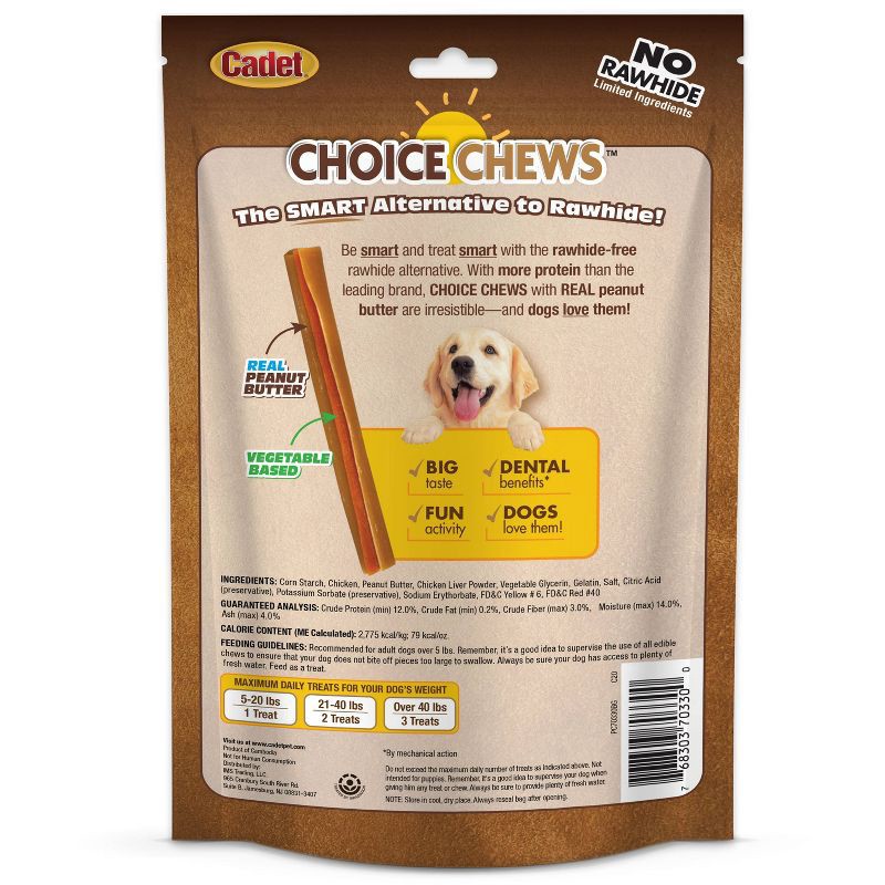 slide 2 of 4, Cadet Choice Chews Peanut Butter Rolls Dog Treats - 10ct, 10 ct