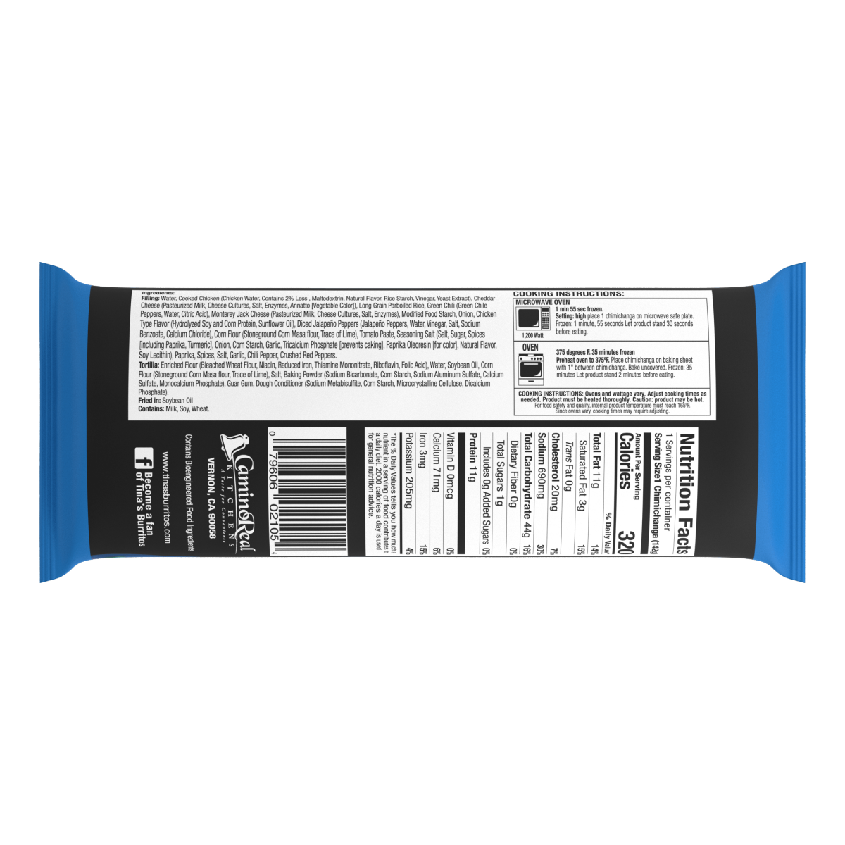 slide 8 of 17, Tinas Chicken & Cheddar Cheese Chimi - 6 Oz, 6 oz