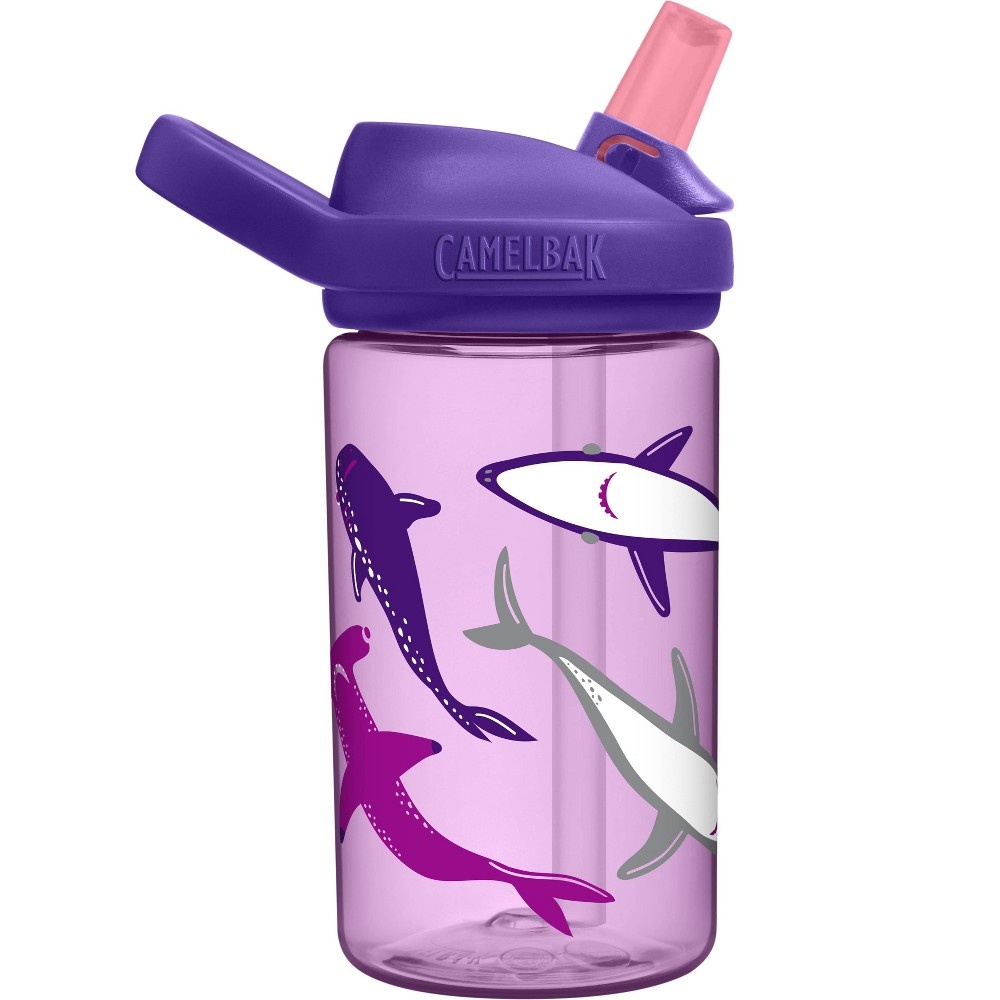 slide 3 of 5, CamelBak Eddy+ 14oz Kids' Tritan Renew Water Bottle - Purple Shark, 1 ct