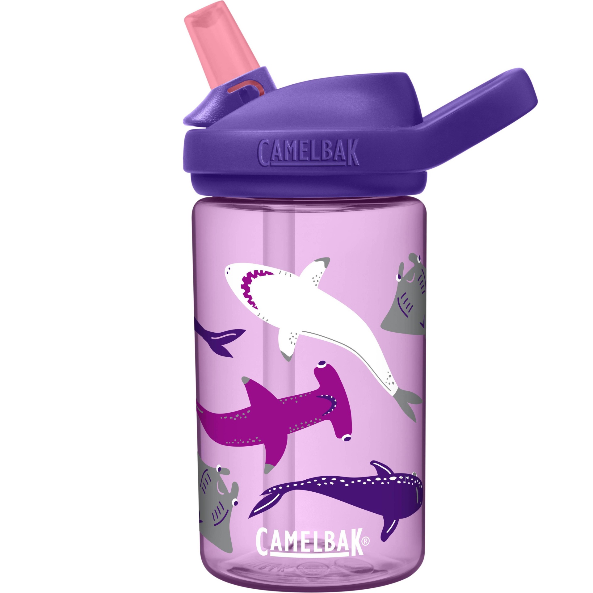 slide 1 of 5, CamelBak Eddy+ 14oz Kids' Tritan Renew Water Bottle - Purple Shark, 1 ct