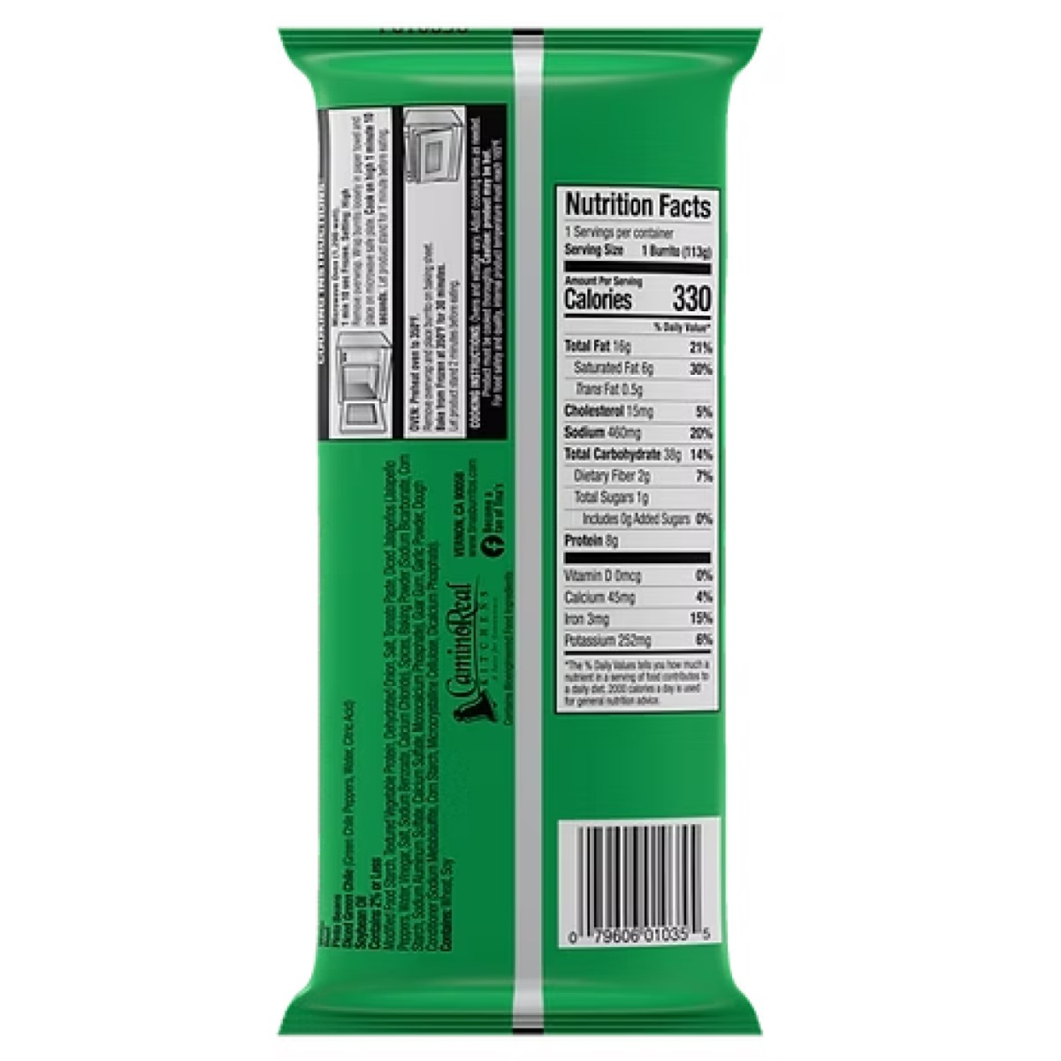 slide 2 of 2, TINAS Tina's Grande Chimichanga Beef & Chili Verde 6oz, 6 oz