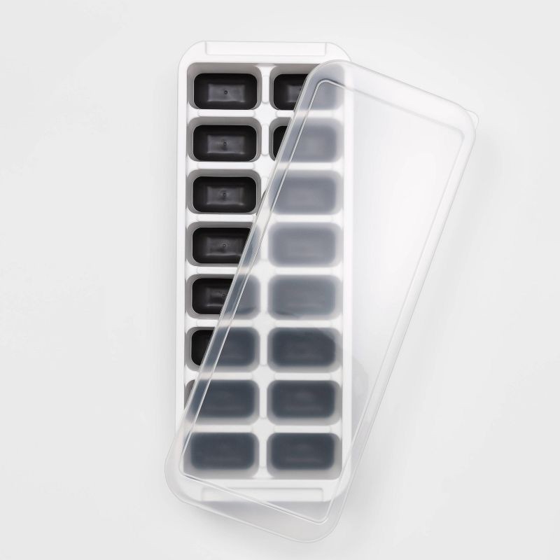 slide 3 of 3, Ice Cube Tray - Brightroom™: 16-Cavity, Dishwasher-Safe, Gray & White, Freezer Mold, 1 ct