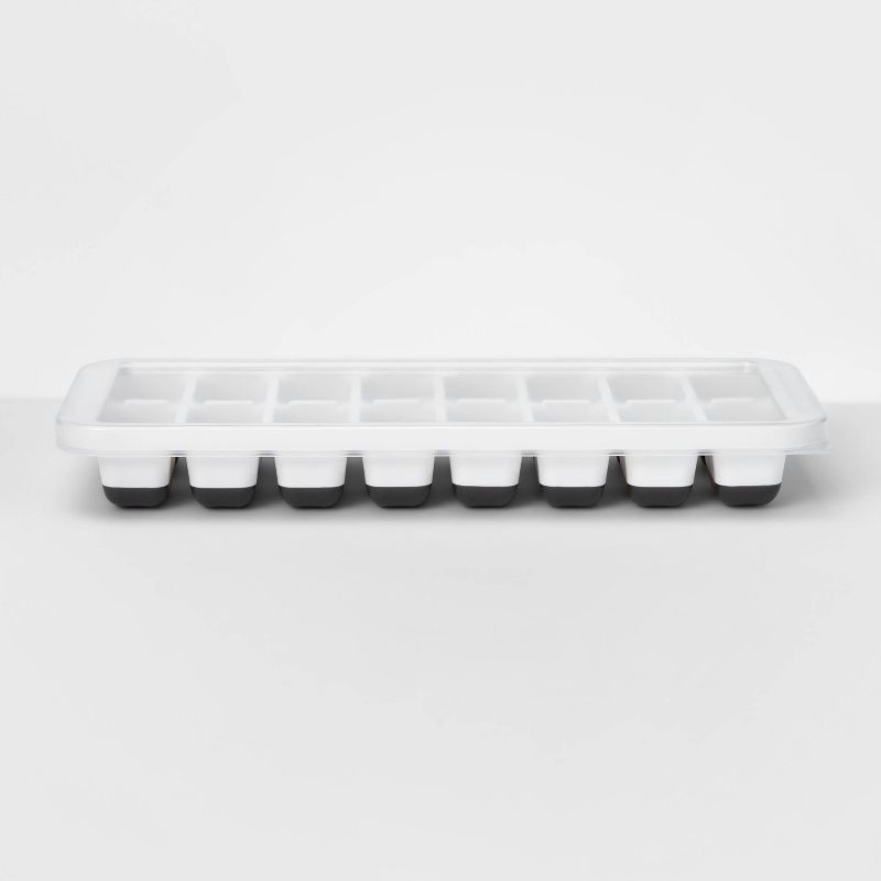 slide 1 of 3, Ice Cube Tray - Brightroom™: 16-Cavity, Dishwasher-Safe, Gray & White, Freezer Mold, 1 ct