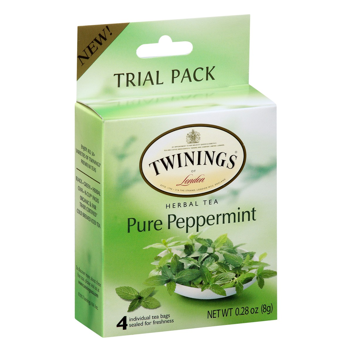 slide 2 of 9, Twinings Trial Pack Tea Bags Pure Peppermint Herbal Tea - 4 ct, 4 ct