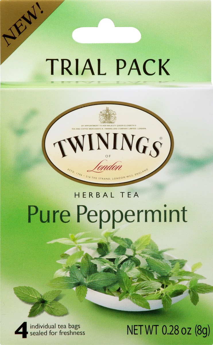 slide 5 of 9, Twinings Trial Pack Tea Bags Pure Peppermint Herbal Tea - 4 ct, 4 ct