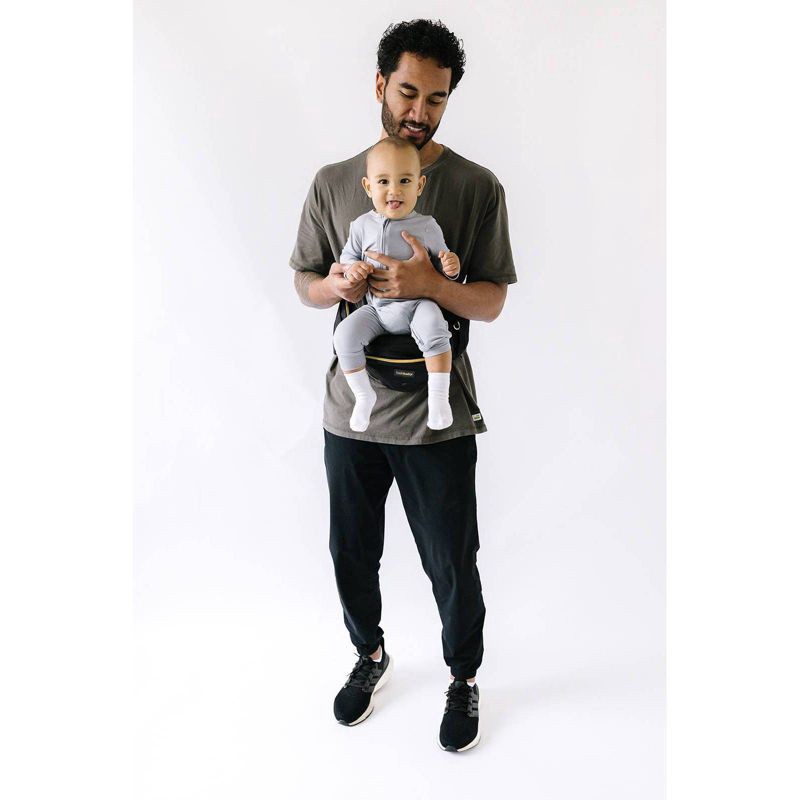 slide 2 of 16, Tushbaby Hip Seat Baby Carrier - Black/Gold, 1 ct