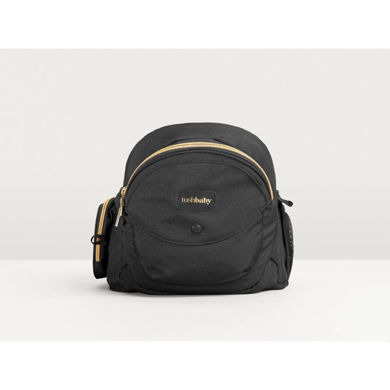 slide 2 of 16, Tushbaby Hip Seat Baby Carrier - Black/Gold, 1 ct