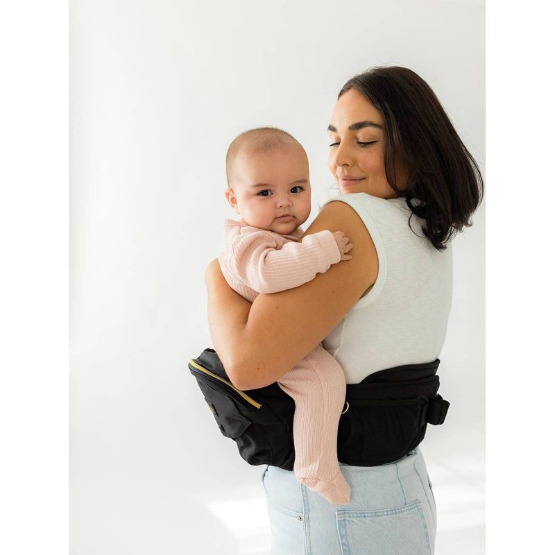 slide 11 of 16, Tushbaby Hip Seat Baby Carrier - Black/Gold, 1 ct