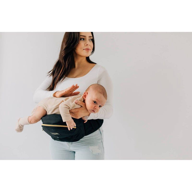 slide 12 of 16, Tushbaby Hip Seat Baby Carrier - Black/Gold, 1 ct