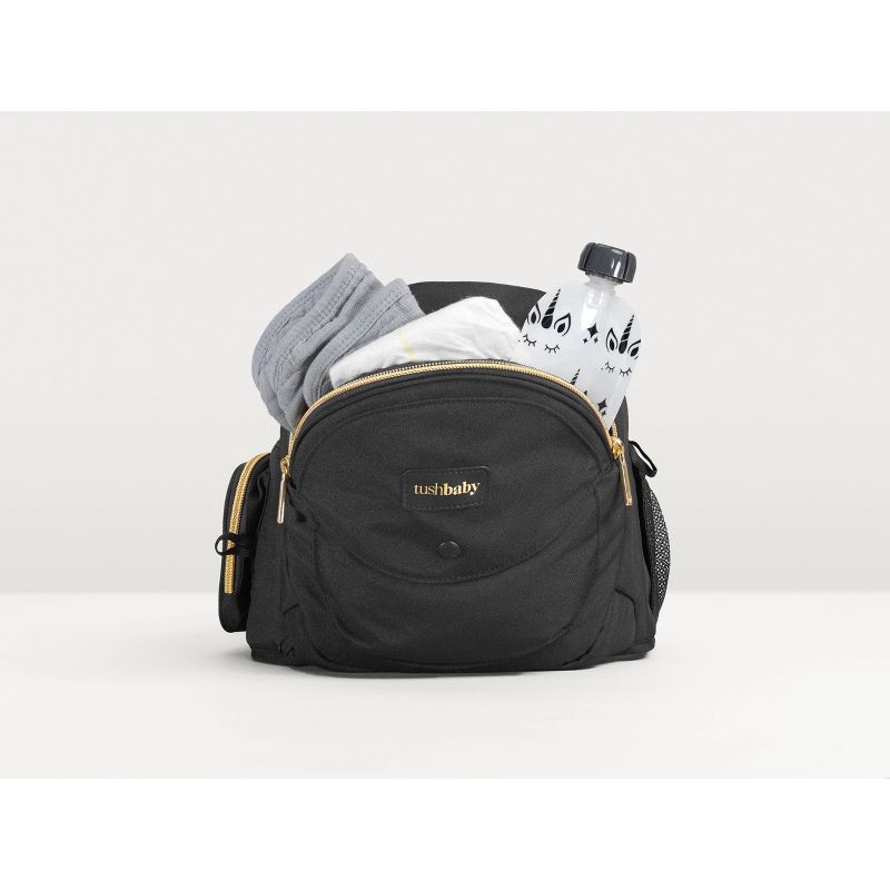 slide 4 of 16, Tushbaby Hip Seat Baby Carrier - Black/Gold, 1 ct