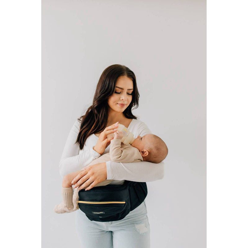 slide 8 of 16, Tushbaby Hip Seat Baby Carrier - Black/Gold, 1 ct