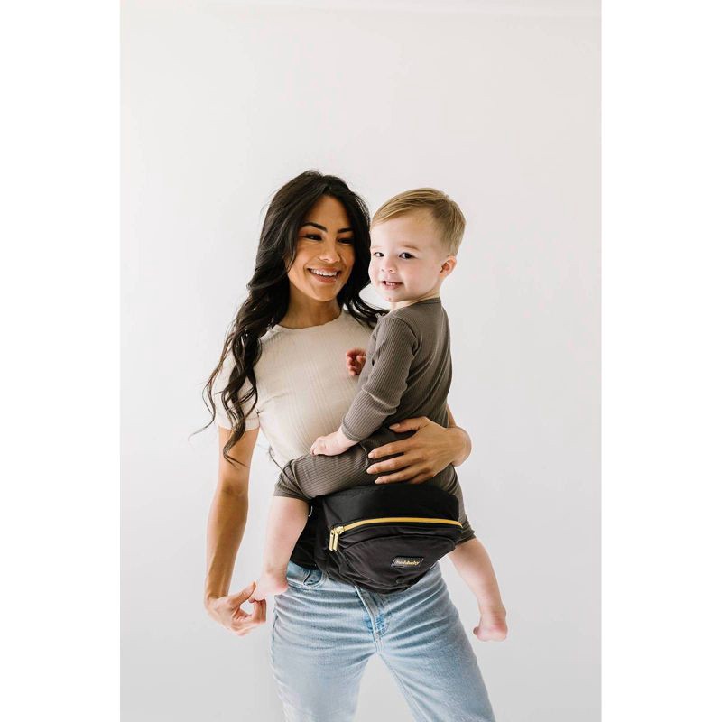 slide 15 of 16, Tushbaby Hip Seat Baby Carrier - Black/Gold, 1 ct