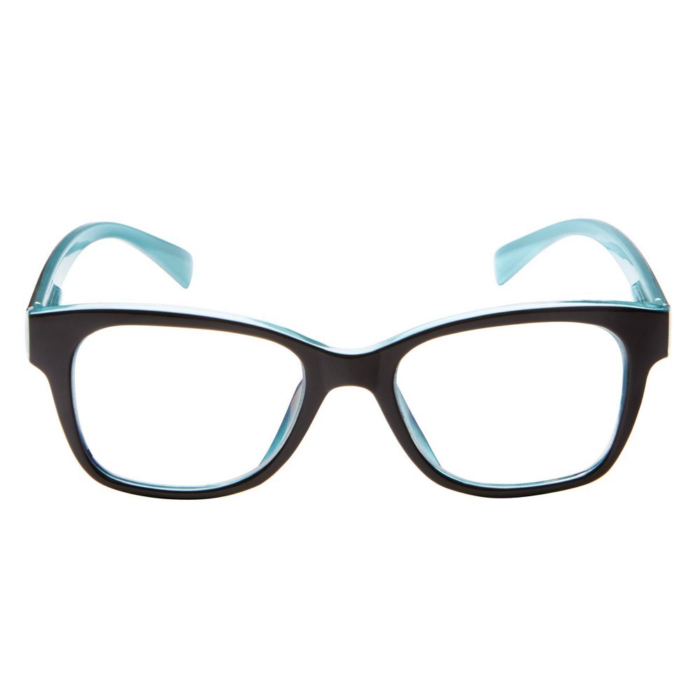 slide 2 of 5, ICU Eyewear Screen Vision Blue Light Filtering Oval Glasses - Black/Turquoise, 1 ct