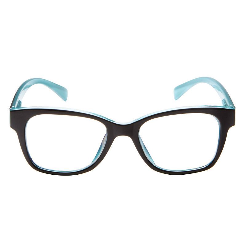 slide 2 of 5, ICU Eyewear Screen Vision Blue Light Filtering Oval Glasses - Black/Turquoise, 1 ct