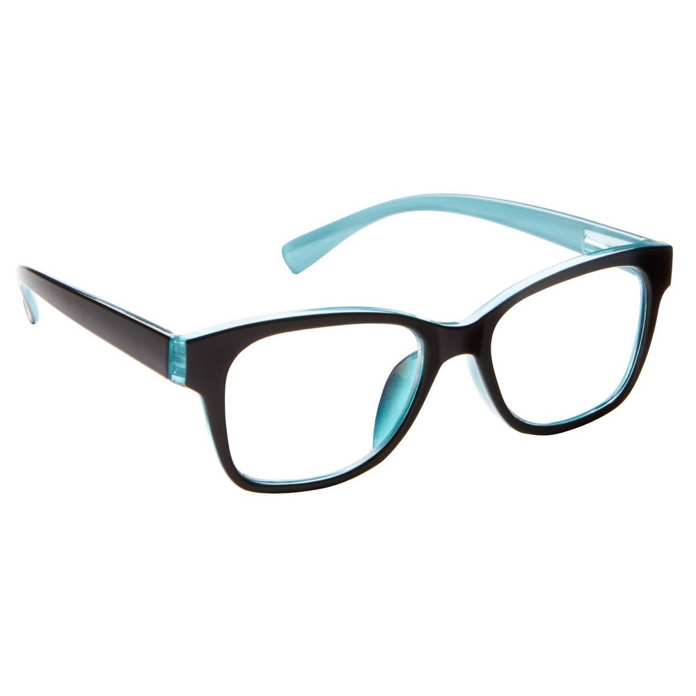 slide 3 of 5, ICU Eyewear Screen Vision Blue Light Filtering Oval Glasses - Black/Turquoise, 1 ct