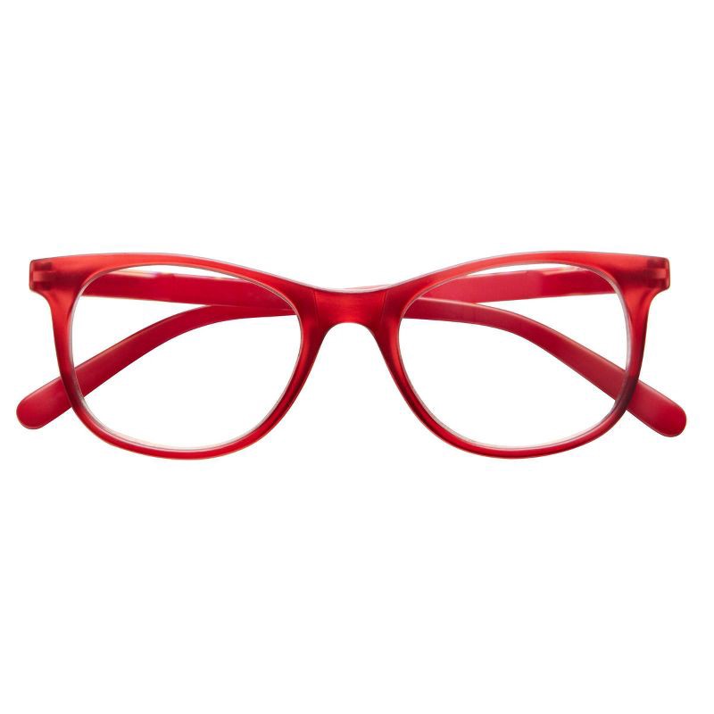 slide 1 of 5, ICU Eyewear Screen Vision Blue Light Filtering Oval Glasses - Red, 1 ct