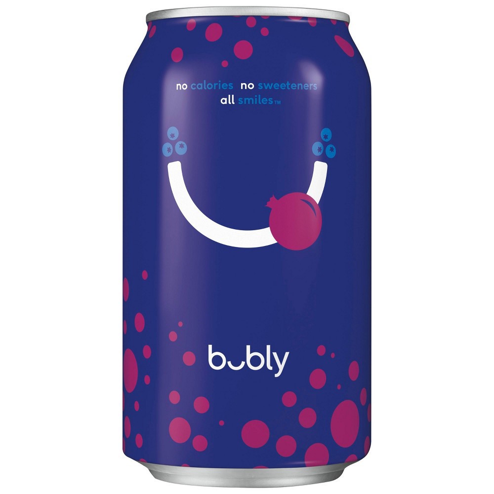 slide 4 of 5, bubly Blueberry Pomegranate Sparkling Water - 8pk/12 fl oz Cans, 8 ct; 12 fl oz