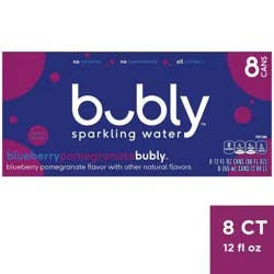 bubly Blueberry Pomegranate Sparkling Water - 8pk/12 fl oz Cans