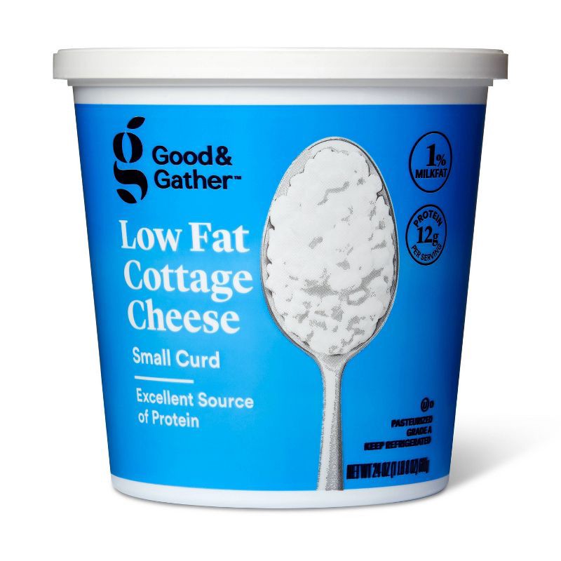 slide 1 of 3, 1% Milkfat Low fat Small Curd Cottage Cheese - 24oz - Good & Gather™, 24 oz