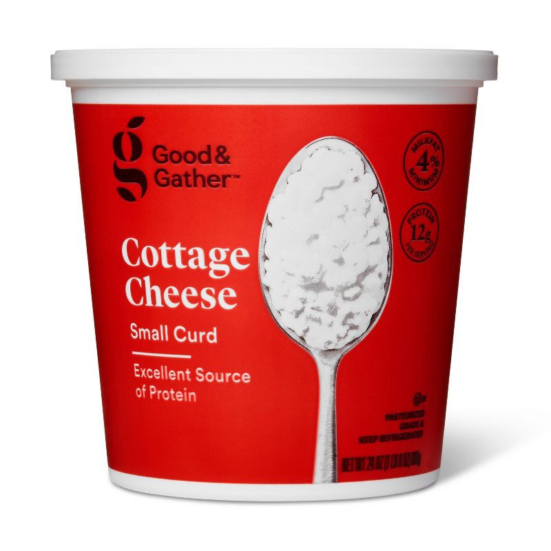 slide 1 of 3, 4% Milkfat Small Curd Cottage Cheese - 24oz - Good & Gather™, 24 oz