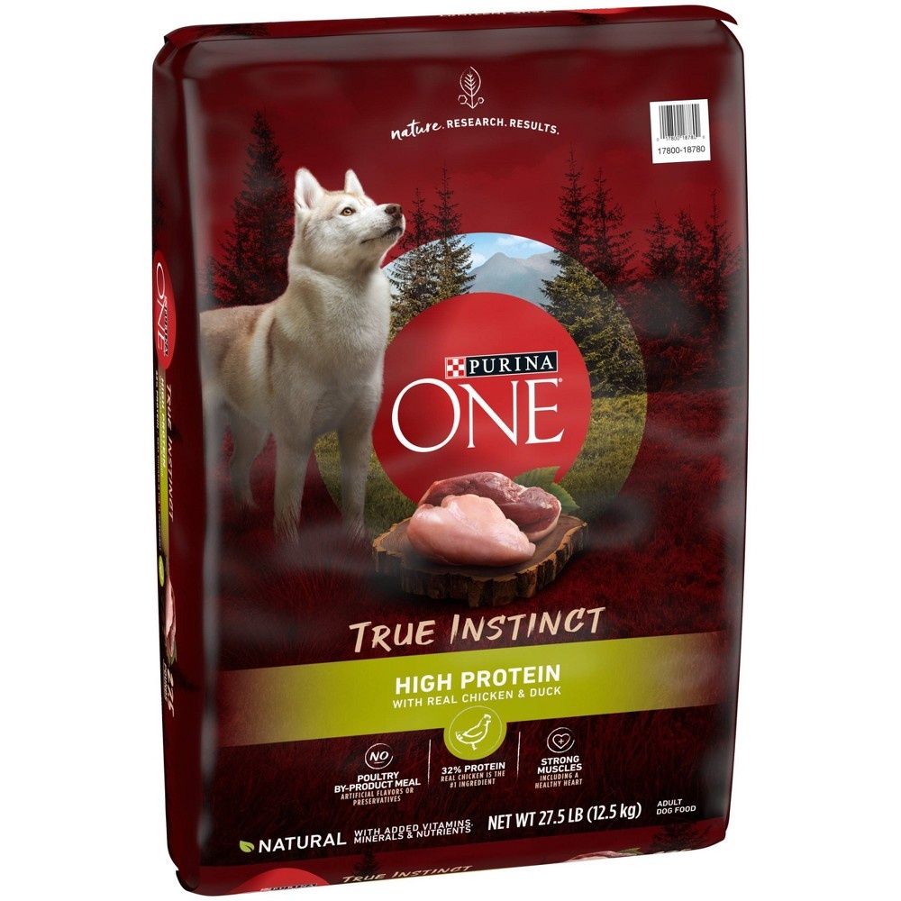 slide 6 of 7, Purina ONE True Instinct High Protein Chicken & Duck Adult Dry Dog Food - 27.5lbs, 27.5 lb