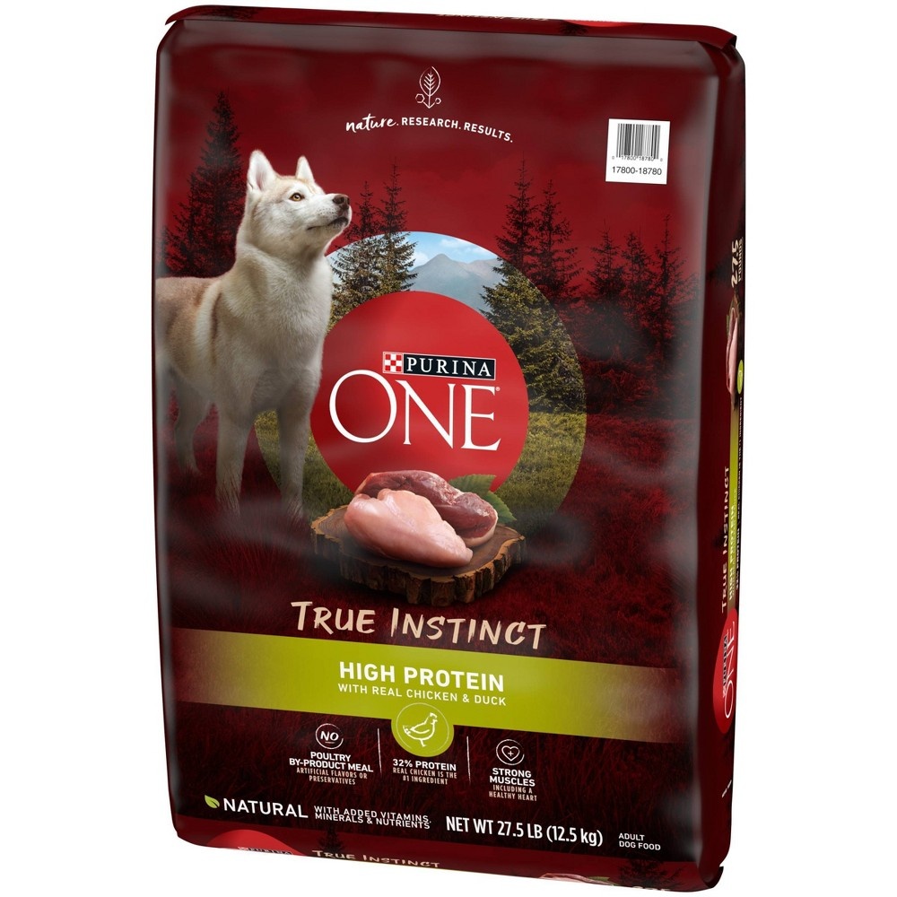 slide 2 of 7, Purina ONE True Instinct High Protein Chicken & Duck Adult Dry Dog Food - 27.5lbs, 27.5 lb
