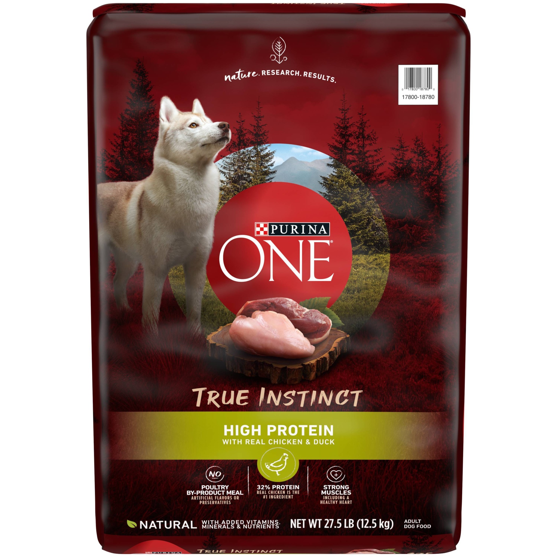 slide 1 of 7, Purina ONE True Instinct High Protein Chicken & Duck Adult Dry Dog Food - 27.5lbs, 27.5 lb