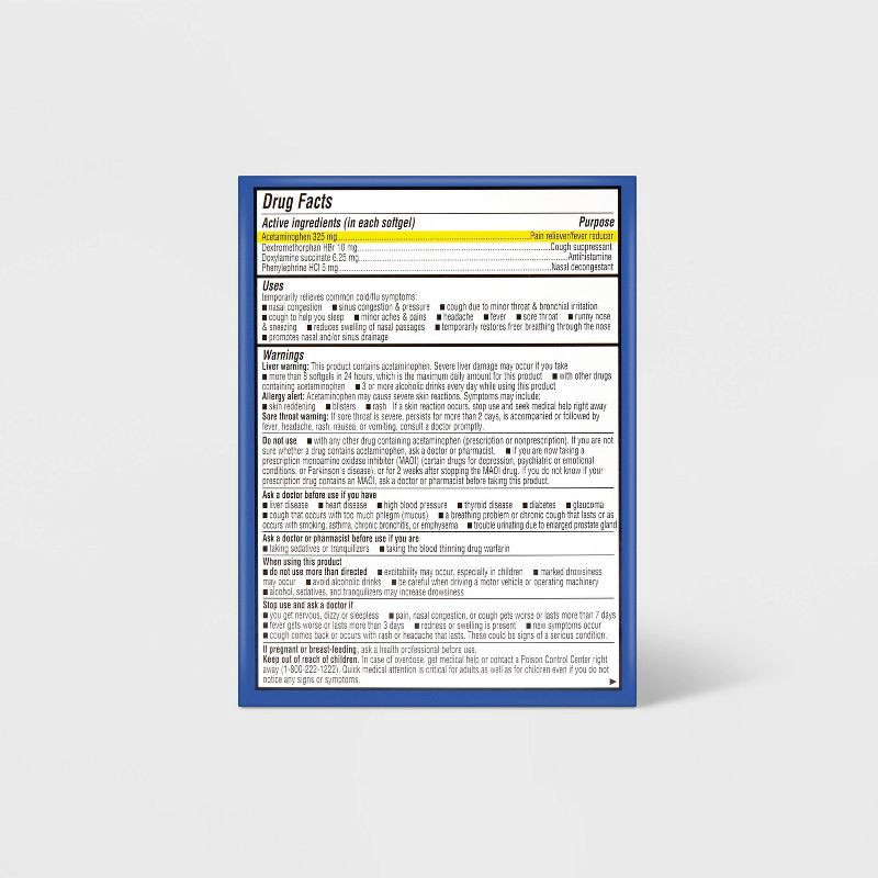 slide 3 of 5, Nighttime Severe Cold & Flu Softgels - 24ct - up&up™, 24 ct