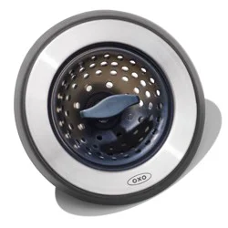 OXO Sink Stopper: Stainless Steel & Silicone Kitchen Drain Plug, 4.5" Diameter, Lifetime Warranty