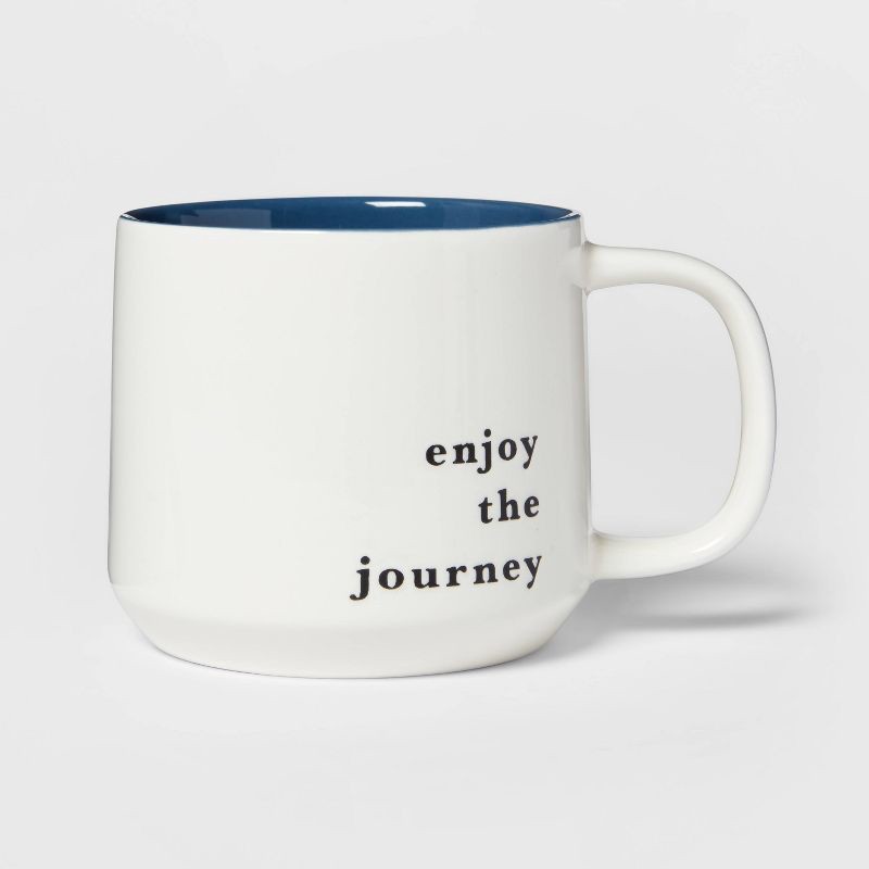 slide 1 of 3, 16oz Stoneware Enjoy The Journey Color Splash Mug - Threshold™, 16 oz
