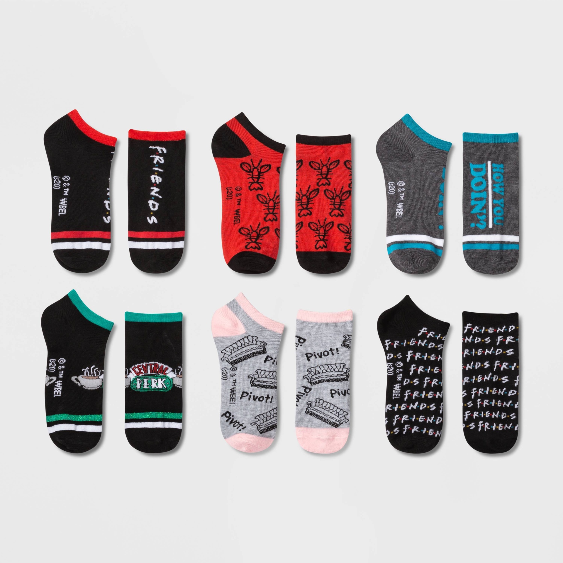 Women's Friends 6pk Low Cut Socks Assorted Color 410 6 ct Shipt