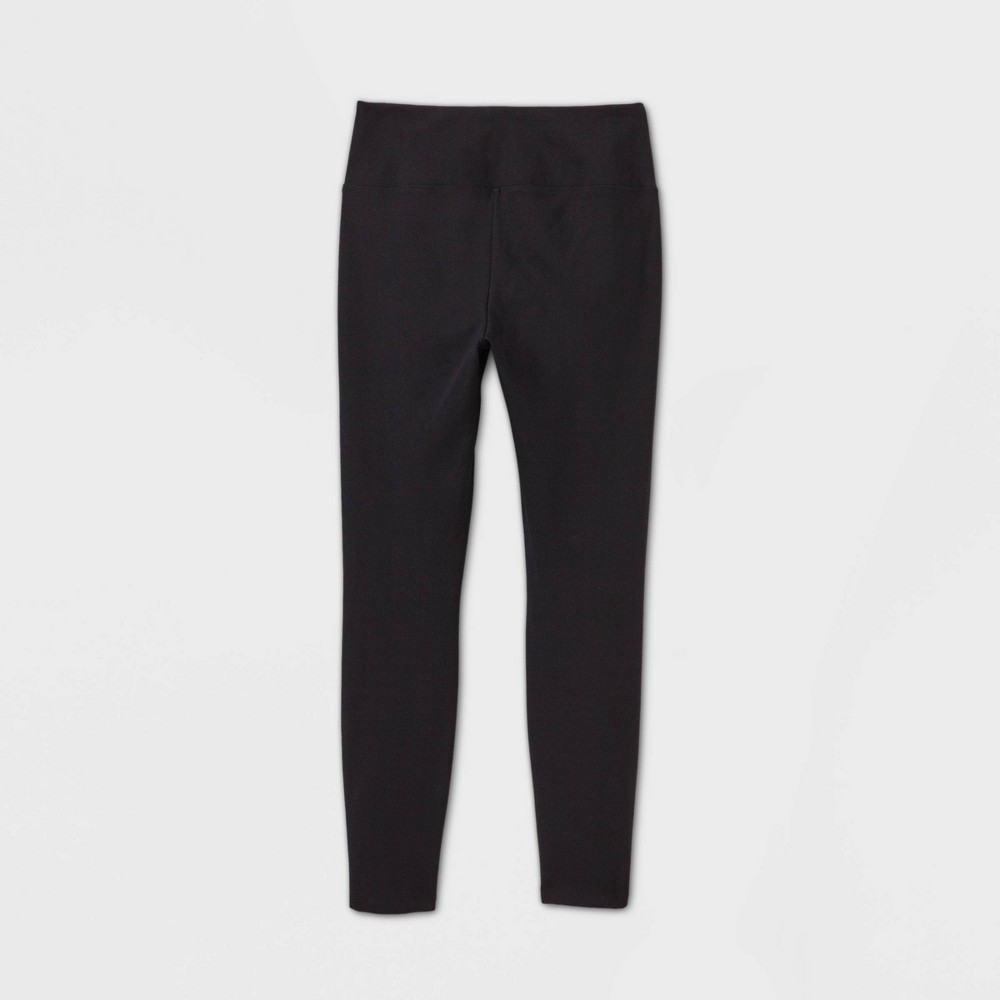 slide 2 of 5, Women's High-Waisted Ponte Leggings - A New Day Black S, 1 ct