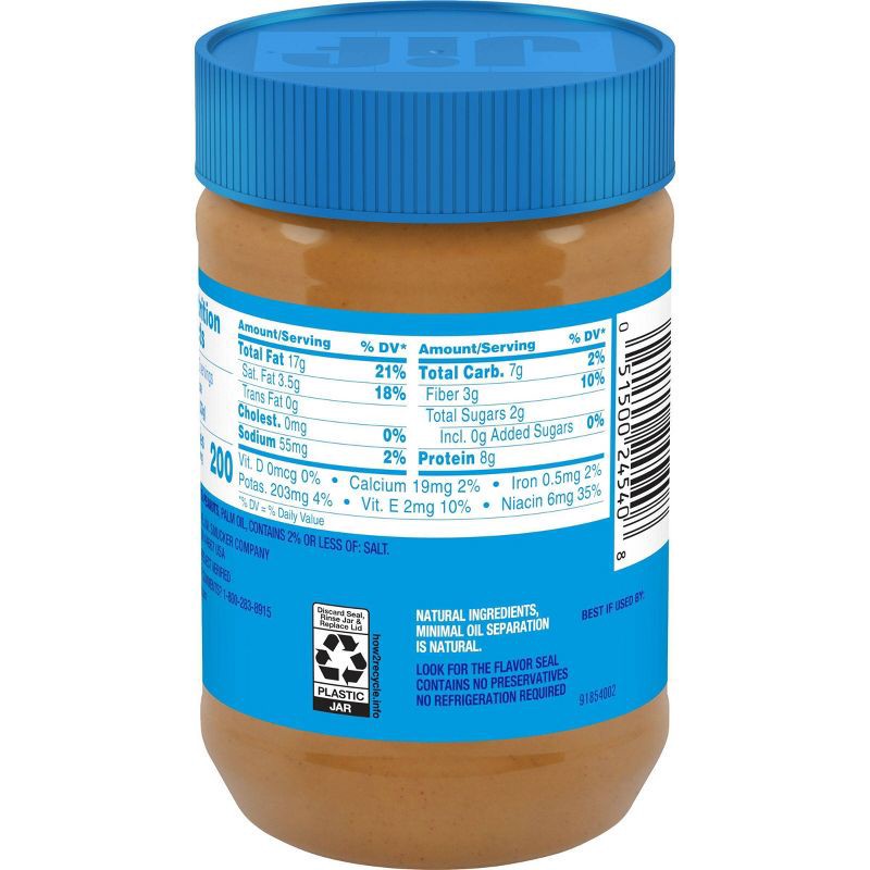 slide 2 of 6, Jif No Added Sugar Creamy Peanut Butter Spread - 15.5oz, 15.5 oz