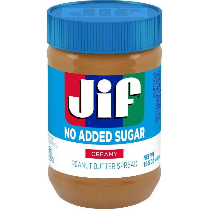 slide 1 of 6, Jif No Added Sugar Creamy Peanut Butter Spread - 15.5oz, 15.5 oz